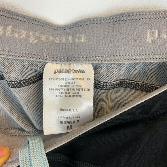 Patagonia Base Layer women's M Black Sweatpants French Terry Drawstring - Picture 5 of 6